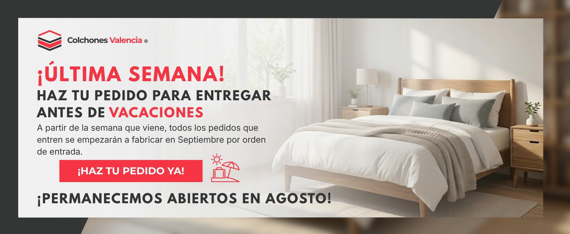 Cierre de pedidos para verano